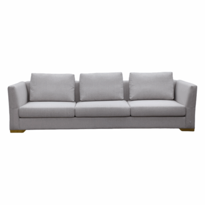 Contemporary Deep-Seat Linen Sofa – Beige 3-Seater Lounge Suite