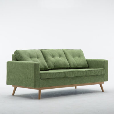 Home Office Apartment Wooden Soft Linen Sectional Sofa Set