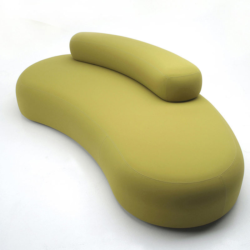 Factory Direct Premium Nordic Green Leather Curved Sofa - 图片 3