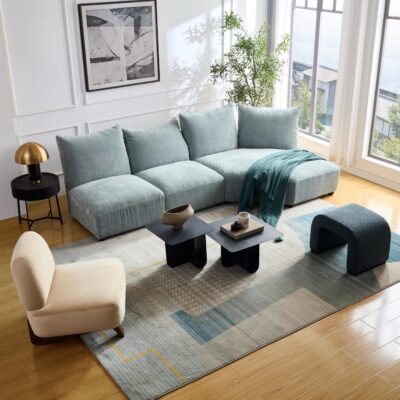 Premium Moving Backrest Cloud L Shape Curved Sofa