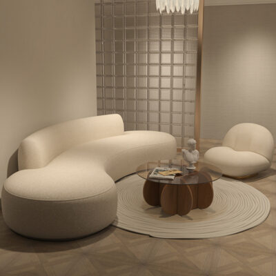 Wholesale & High Quality Elegant S-Shaped Velvet Lobby Sofa Set