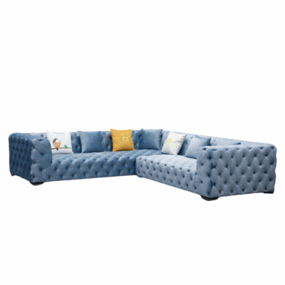 Luxury Italian Chesterfield Sectional Tufted Velvet Sofa Set