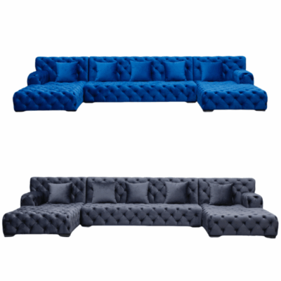 Modern U-Shaped Sectional Sofa - Turkish Tufted 7-Seater